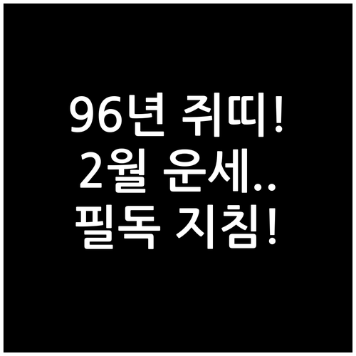 2월 1996년생 쥐띠를 위한 운세 ..