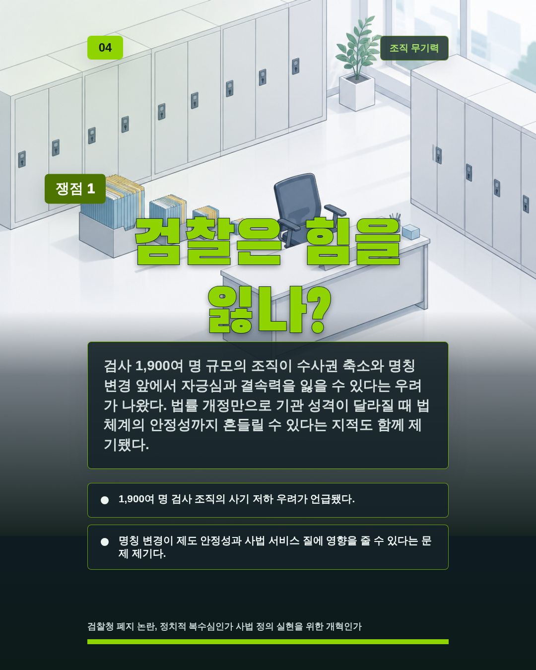 검찰은 힘을 잃나?