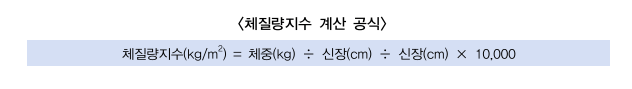 체질량 지수 계산 공식