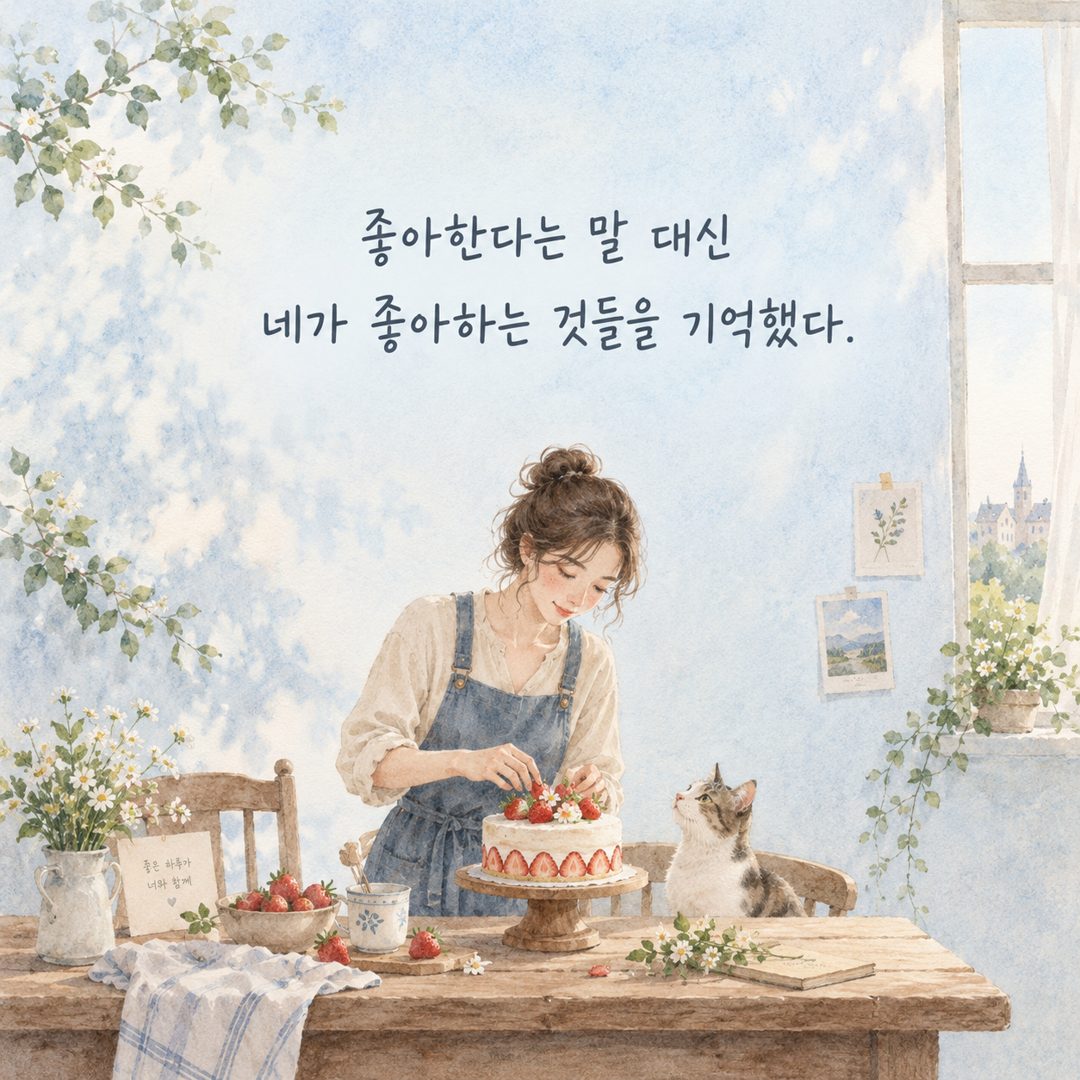 좋아한다는 말 대신 네가 좋아하는 것들을 기억했다.