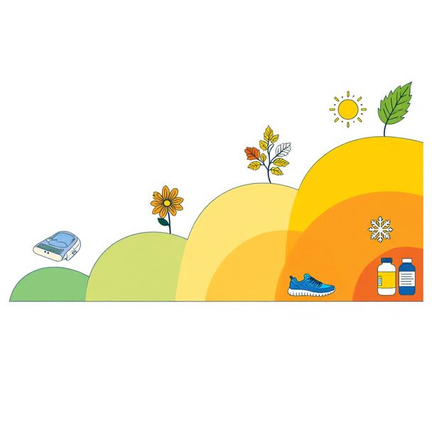 계절별 기분 변화 곡선을 보여주는 그림