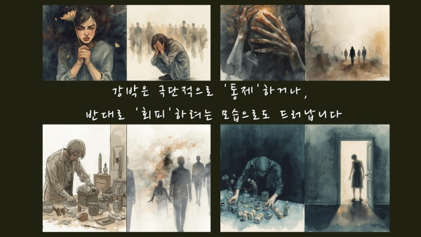 강박은 극단적으로 '통제'하거나, 반대로 '회피'하려는 모습으로도 드러납니다에 관한 그림