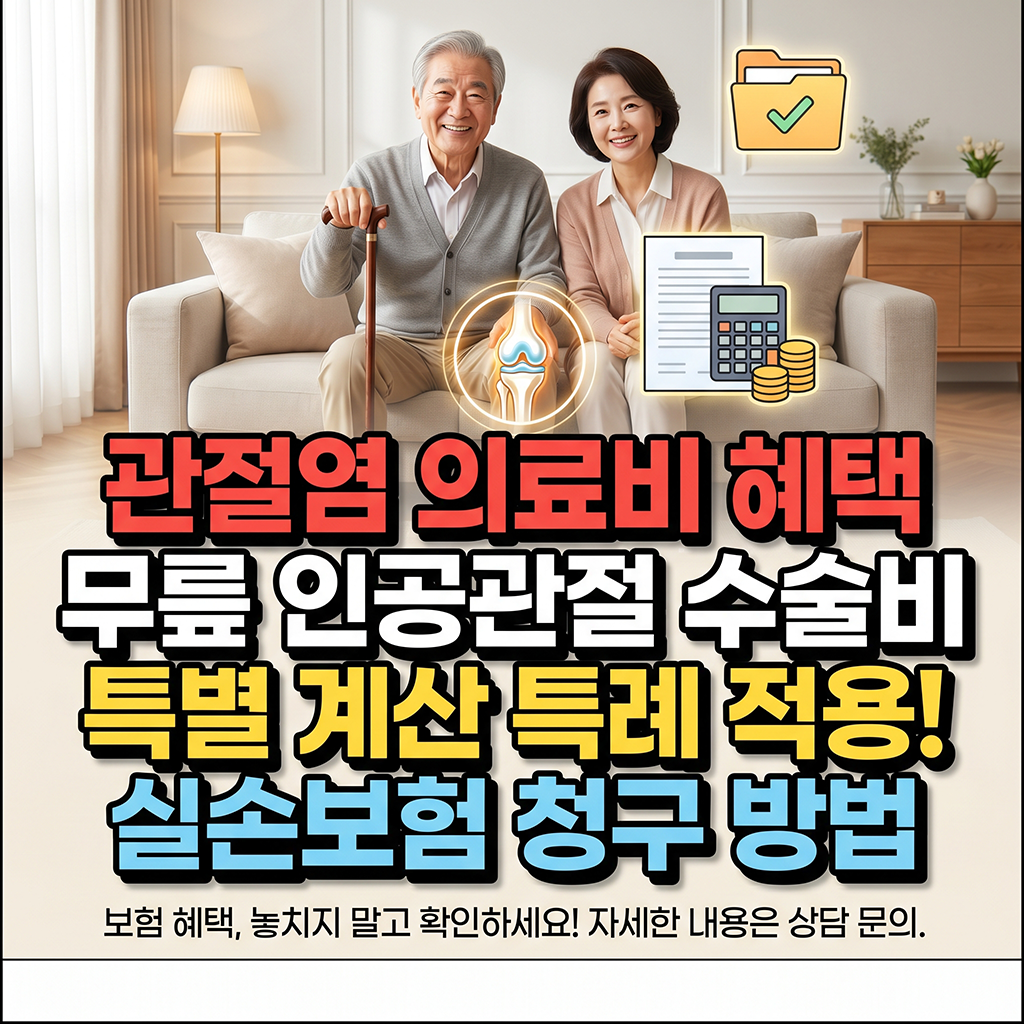 관절염 건강보험 적용, 무릎 인공관절 수술비 산정특례 및 실비 청구 방법