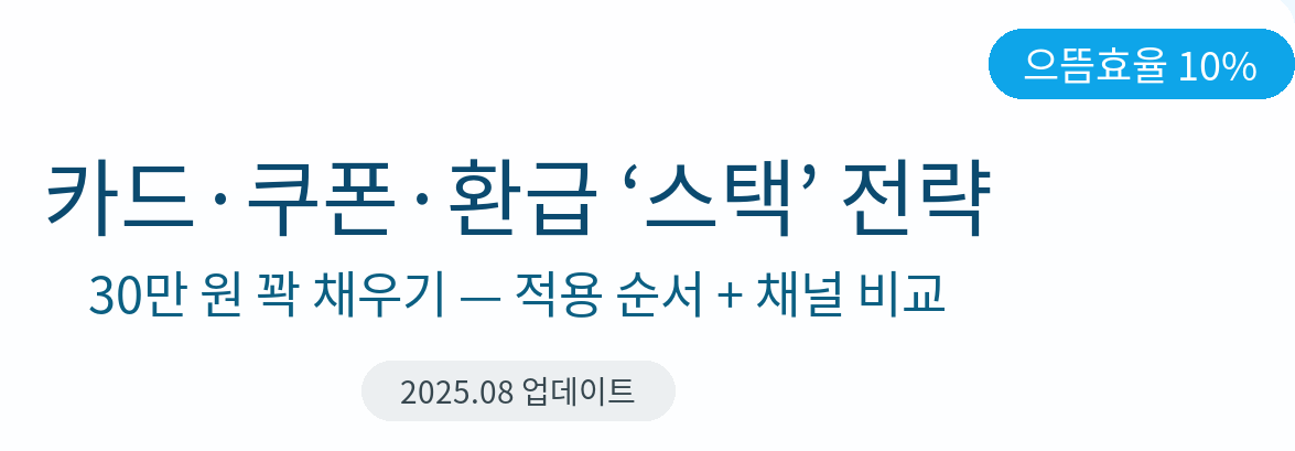으뜸효율 환급 + 카드혜택 ‘스택’으로 30만 원 꽉 채우기
