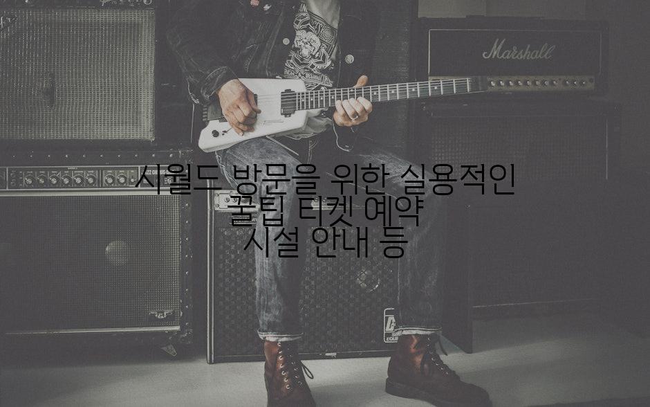 시월드 방문을 위한 실용적인 꿀팁 티켓 예약 시설 안내 등