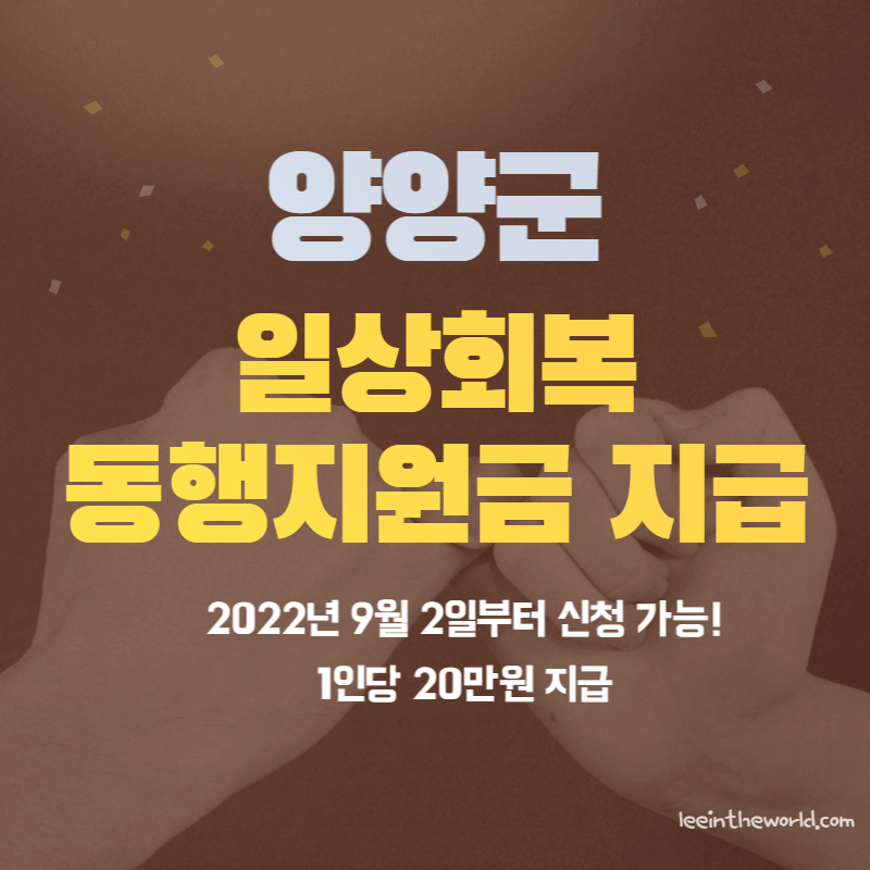 양양군일상회복동행지원금재난지원금