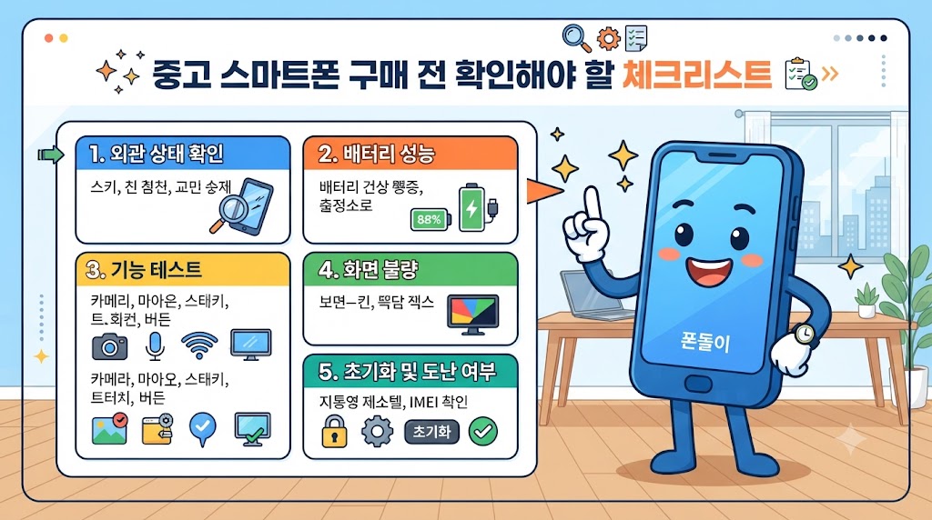 중고 스마트폰 구매 체크리스트