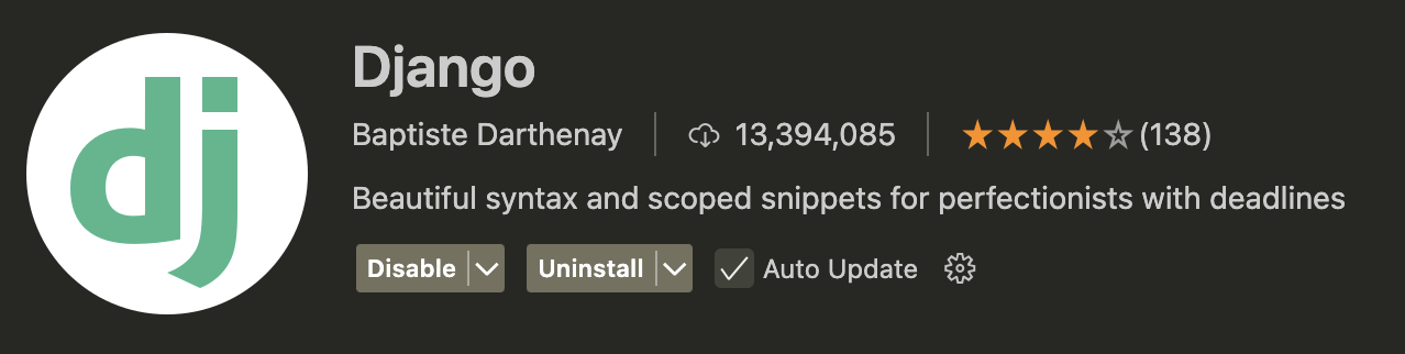 확장 프로그램 Django