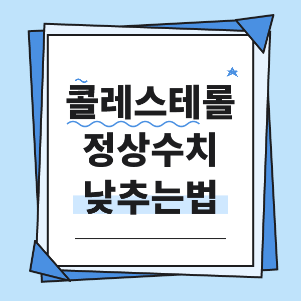 콜레스테롤 정상수치 및 콜레스테롤 높은 이유, 낮추는 방법 알아보기