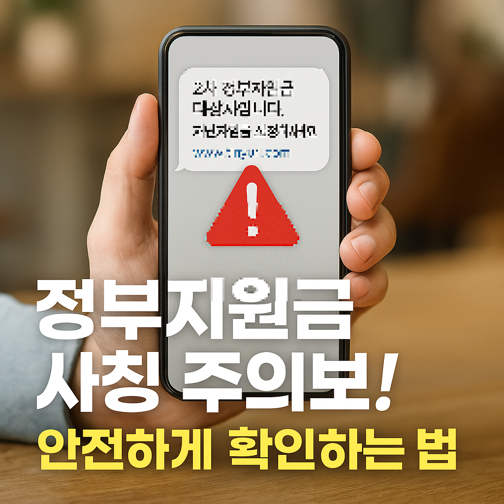 정부 지원금 사칭 주의