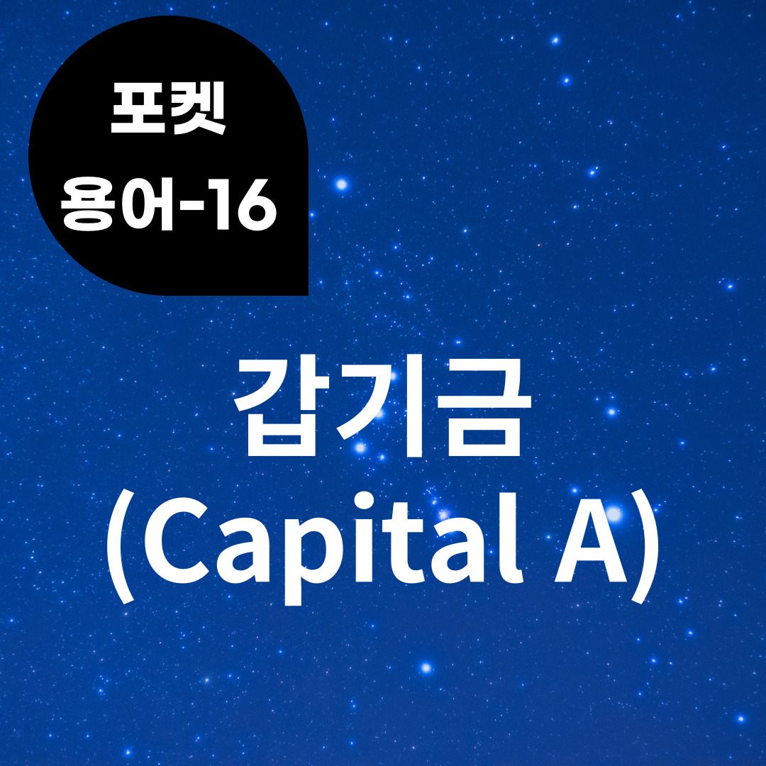 [포켓용어-16] 갑기금(Capital A)은 무엇?