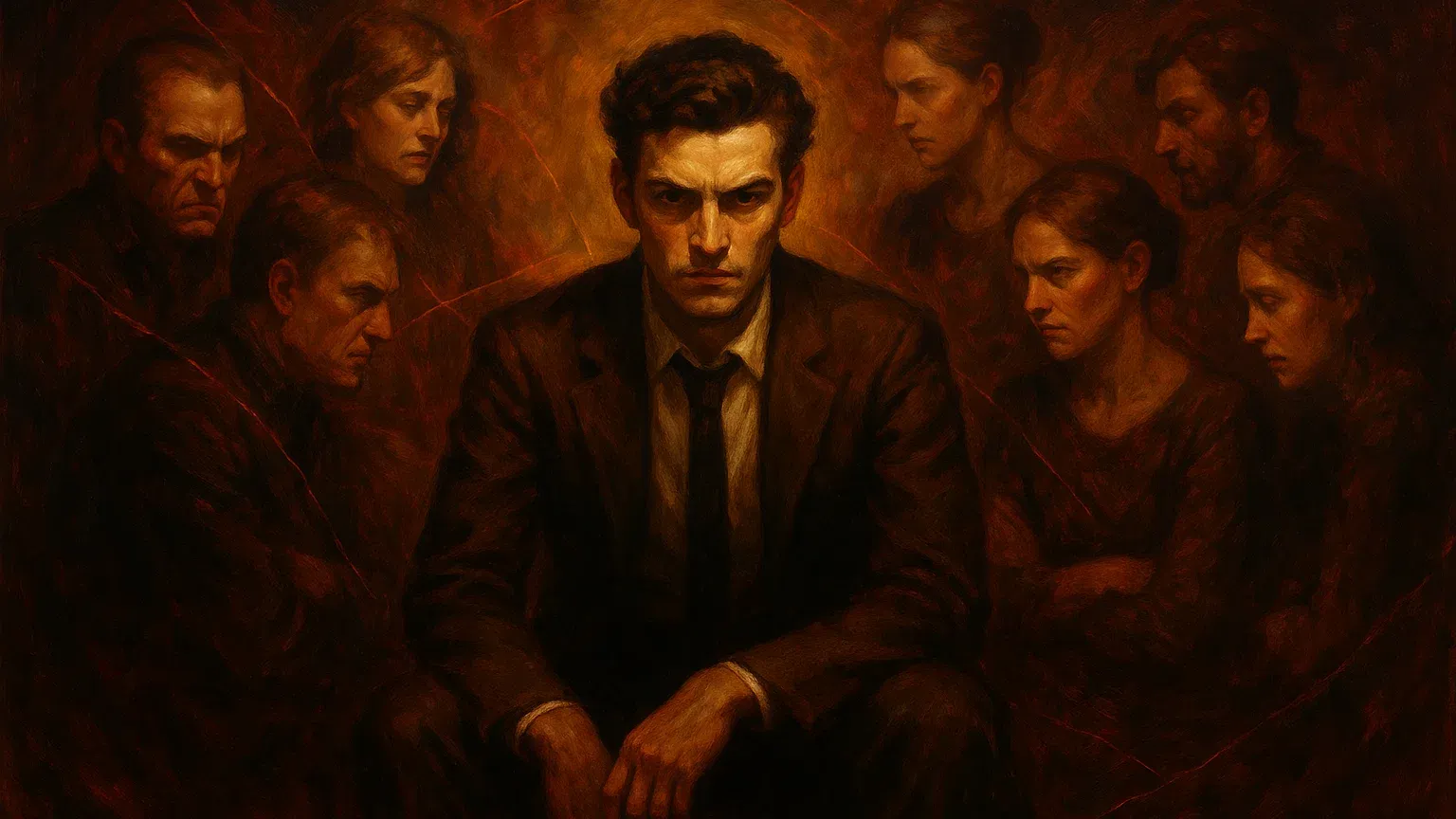 못 잡아먹어서 안달 웹소설 표지와 캐릭터들의 감정적 변화를 보여주는 일러스트