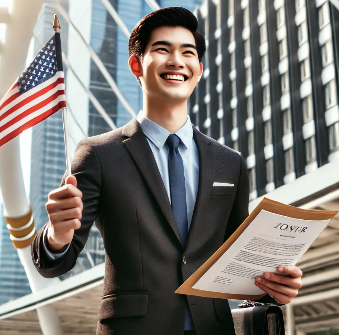 미국에서 취업 성공한 모습의 사진