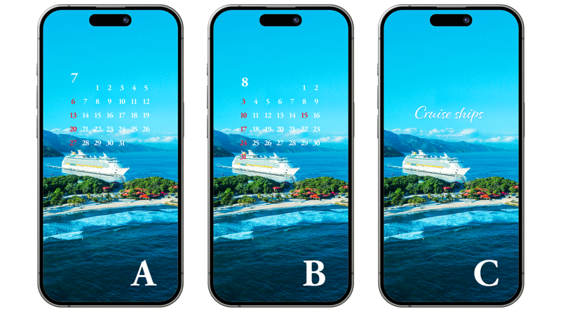 02 섬 사이에 정박해 있는 유람선 ABC - 2025년7월 아이폰배경화면