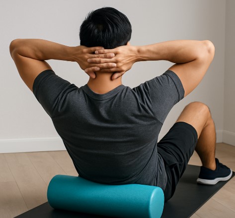 폼롤러 운동하는 남자