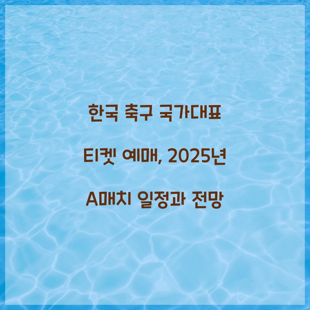 한국 축구 국가대표 티켓 예매