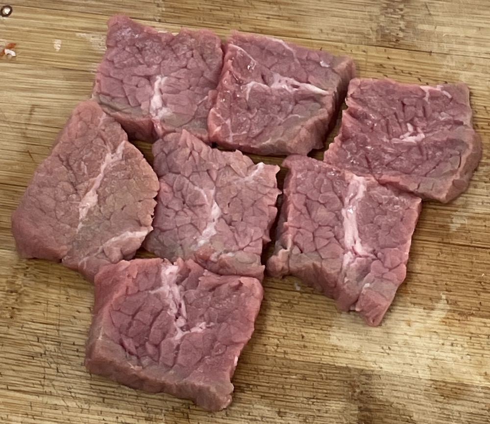 한식조리기능사 실기시험 준비 - 너비아니 - 소고기 6개 수량 맞추기