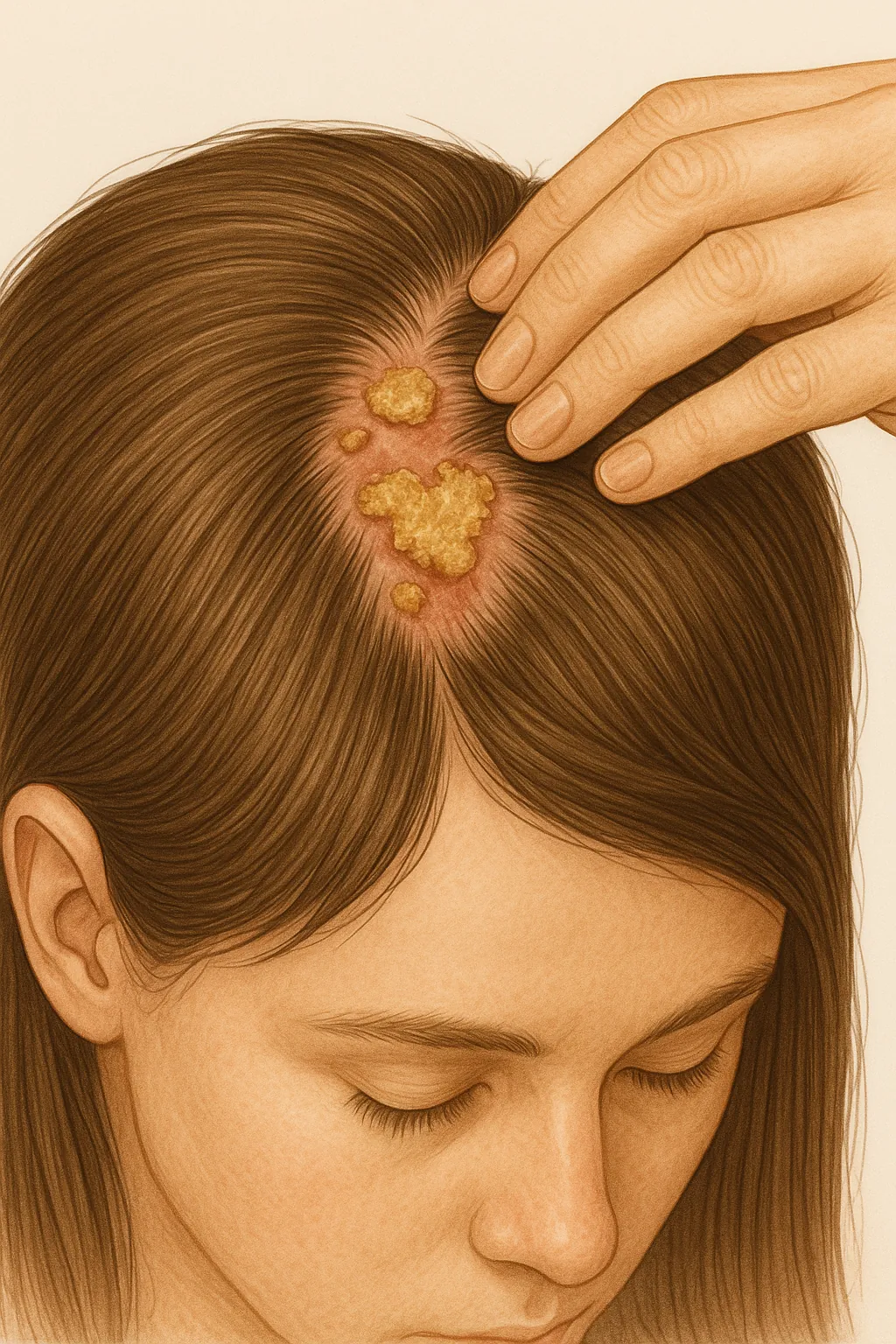두피에-딱지가-생기는-이유를-자세히-표현한-이미지-피부-염증과-딱지-형성-상태-시각자료