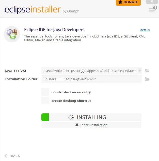 Eclipse 설치 진행