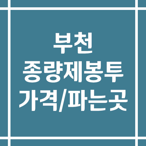 부천 종량제봉투 가격 및 파는 곳 보기