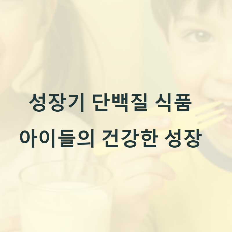 아이들의 건강한 성장을 위한 고단백 식단