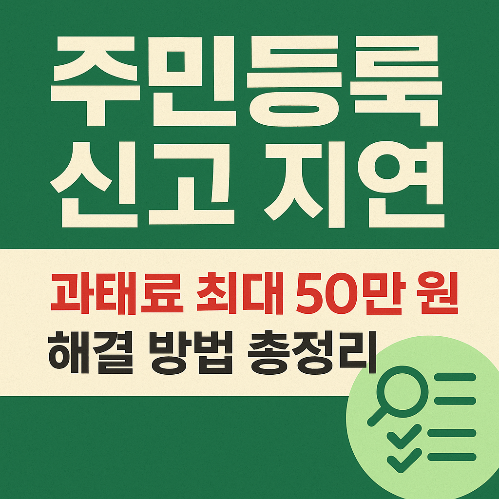 주민등록 신고 지연 시 과태료와 해결 방법 총정리