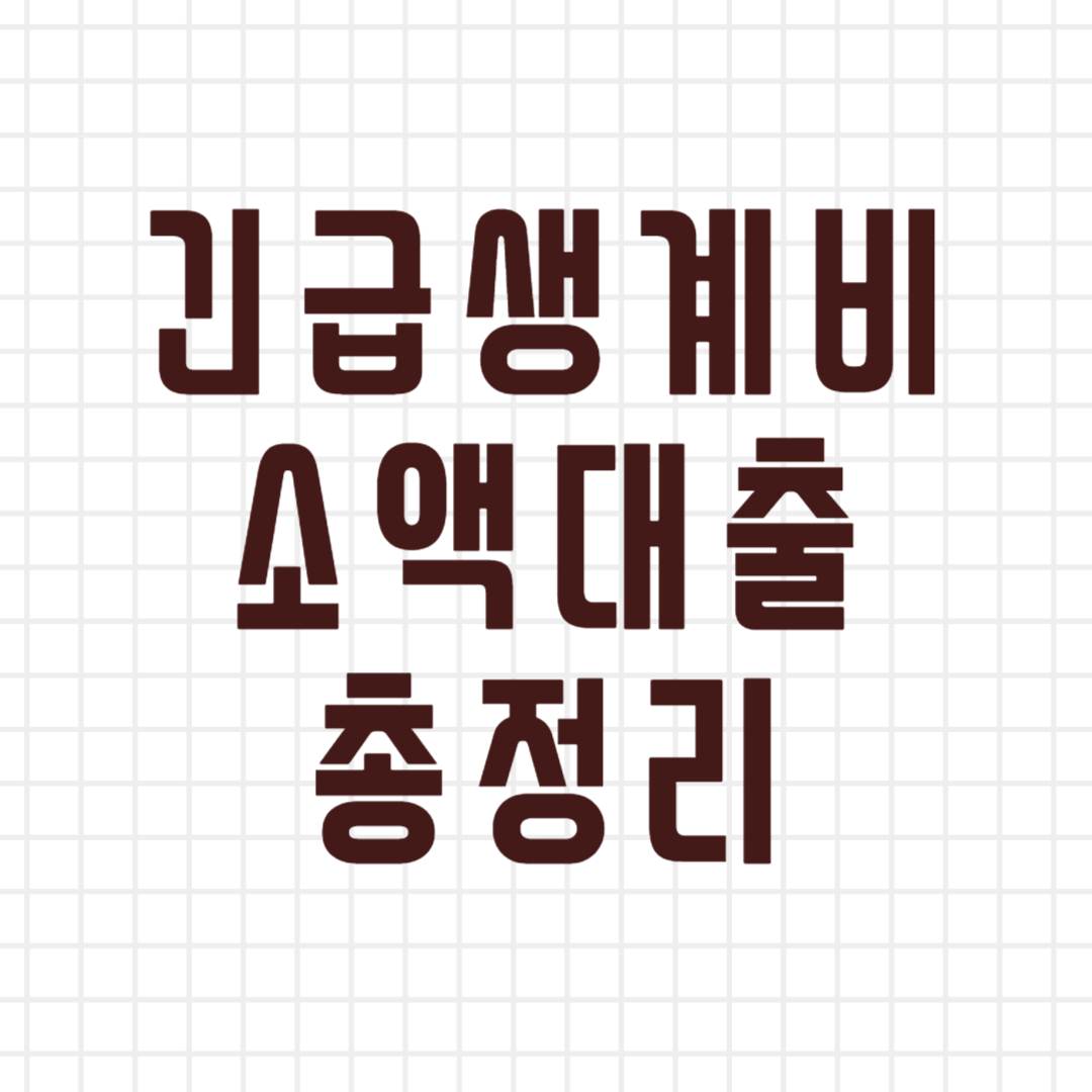 긴급생계비 소액대출 정리