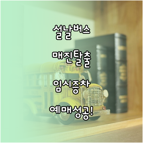 설날 고속버스 매진 시 대처법과 임시..