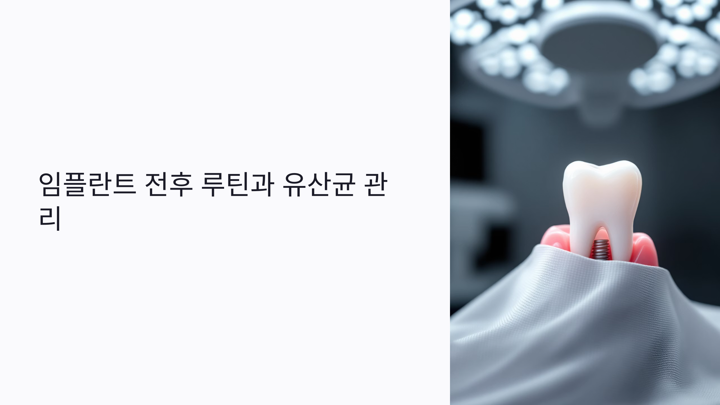 임플란트 전후 필수 루틴과 유산균 관리: 잇몸 회복까지 5가지 꿀팁