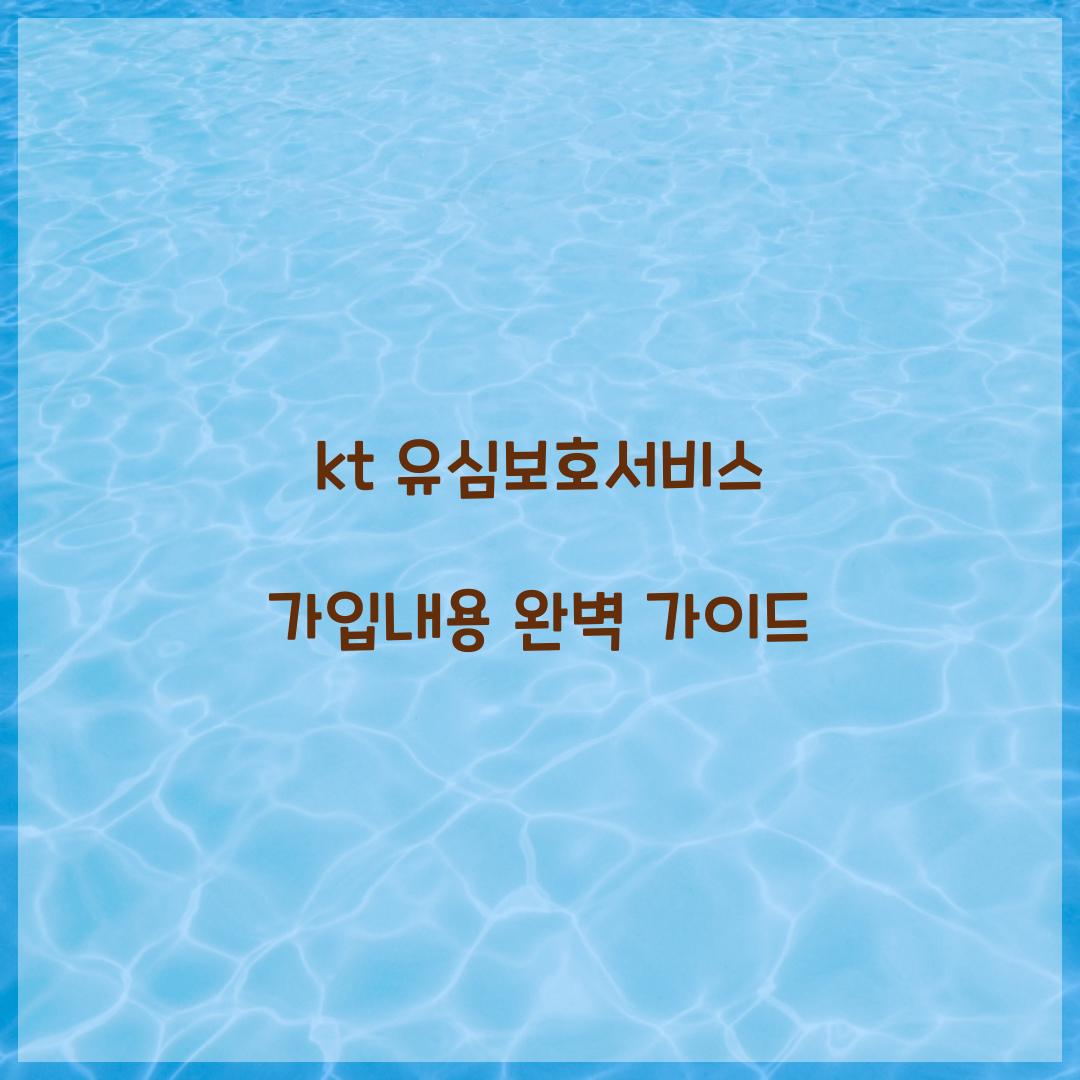 kt 유심보호서비스 가입내용