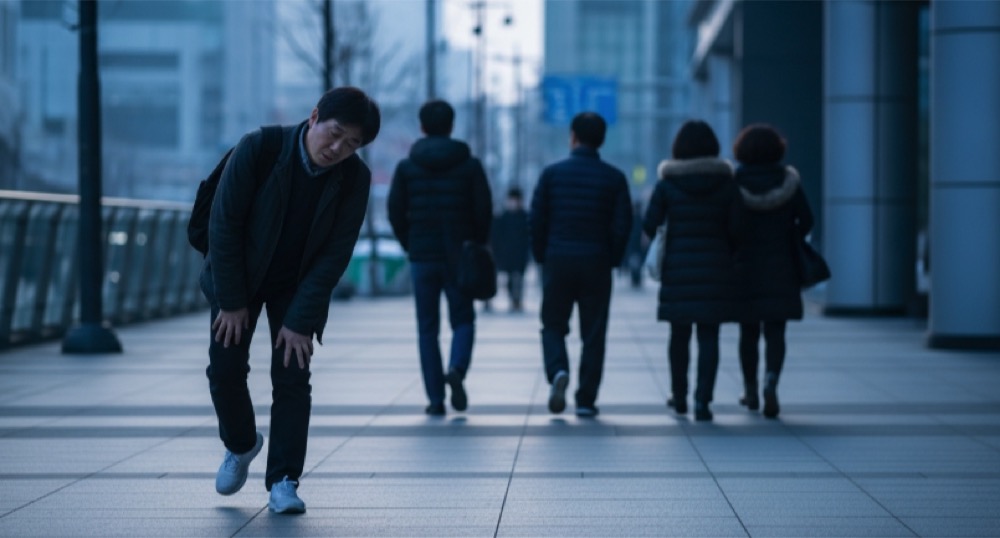 걷다 속도 느려짐