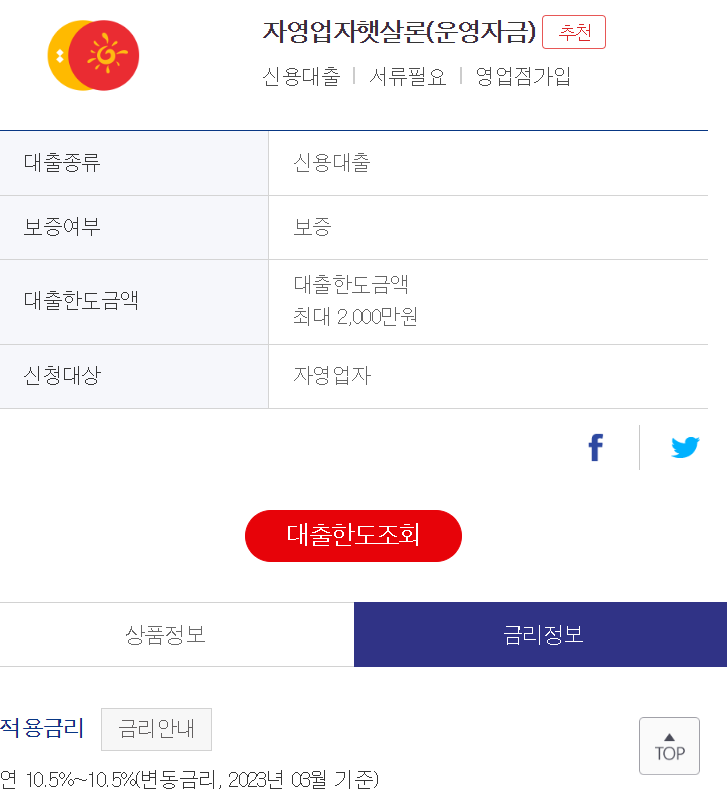 자영업자 햇살론