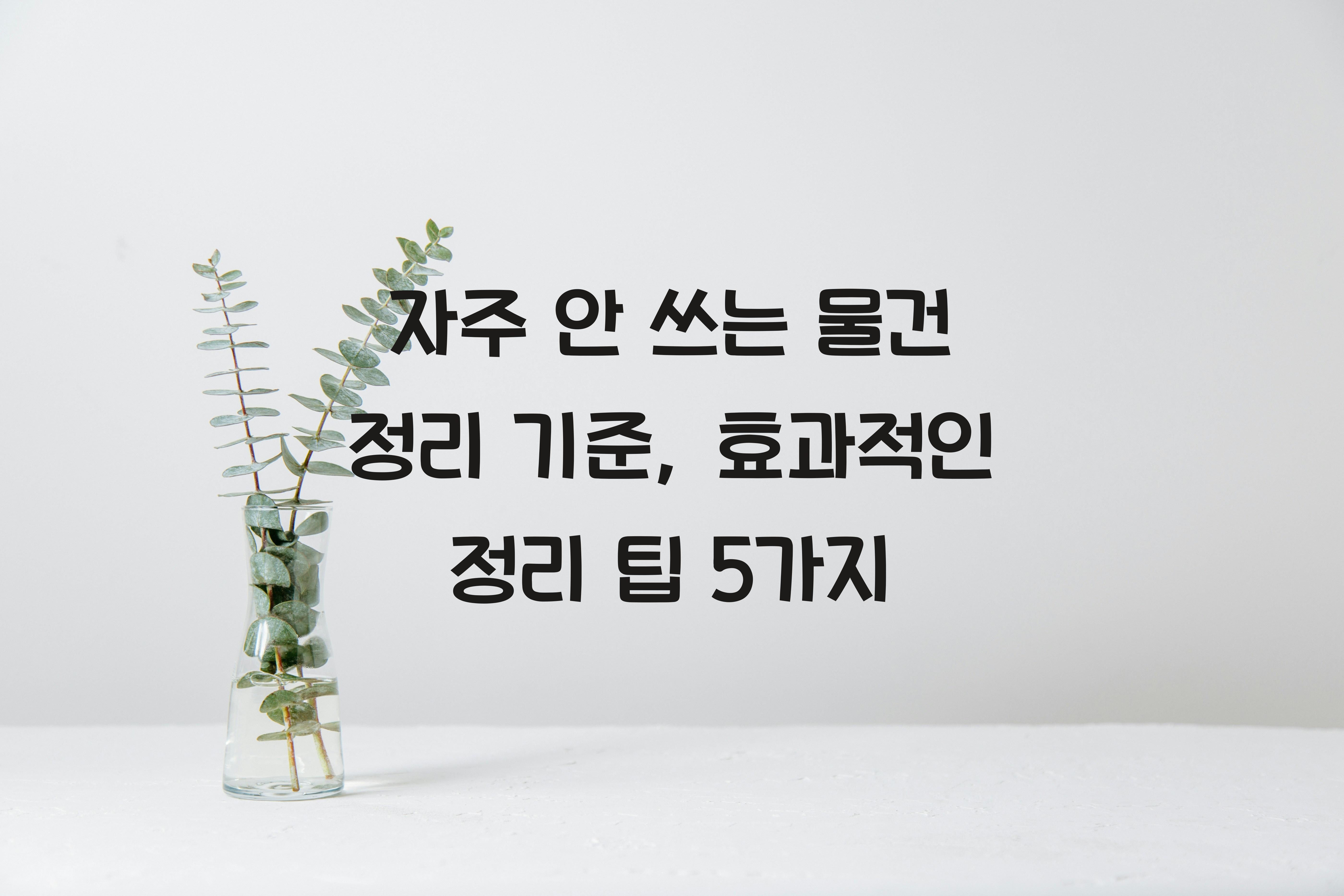 자주 안 쓰는 물건 정리 기준