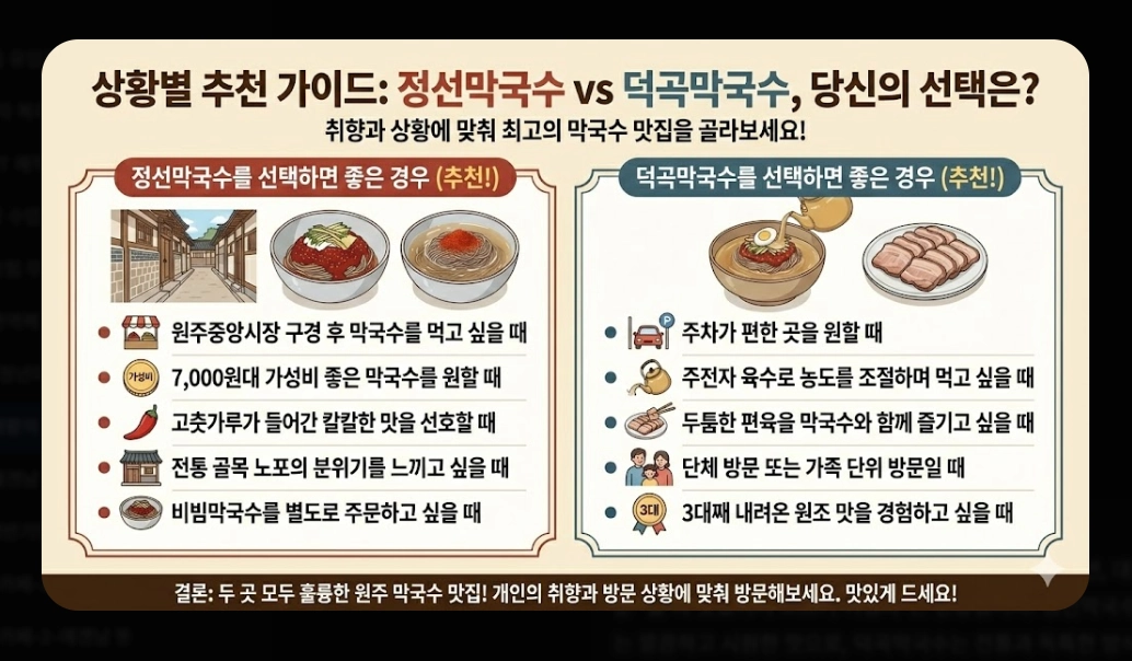 원주 막국수 맛집 [생활의 달인 2026] 정선&middot;덕곡막국수 위치 및 방문 꿀팁 가이드