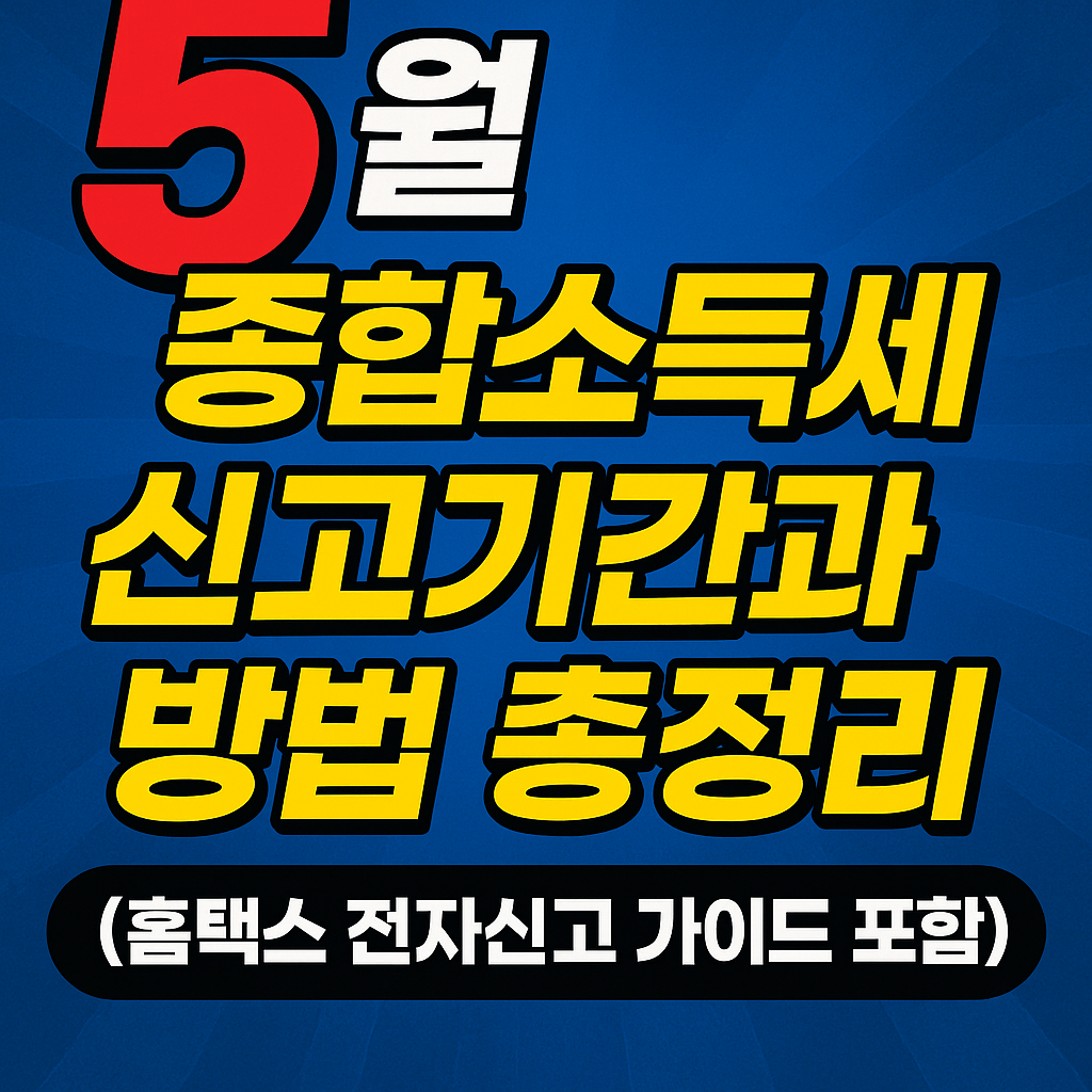 5월 종합소득세 신고기간과 방법 총정리