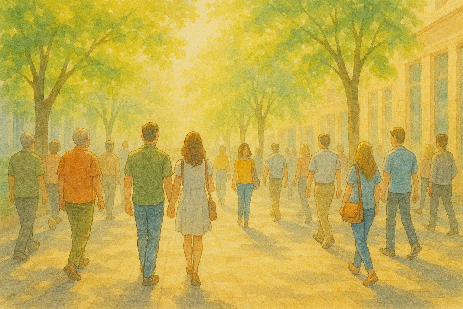 햇살 속 도시 거리