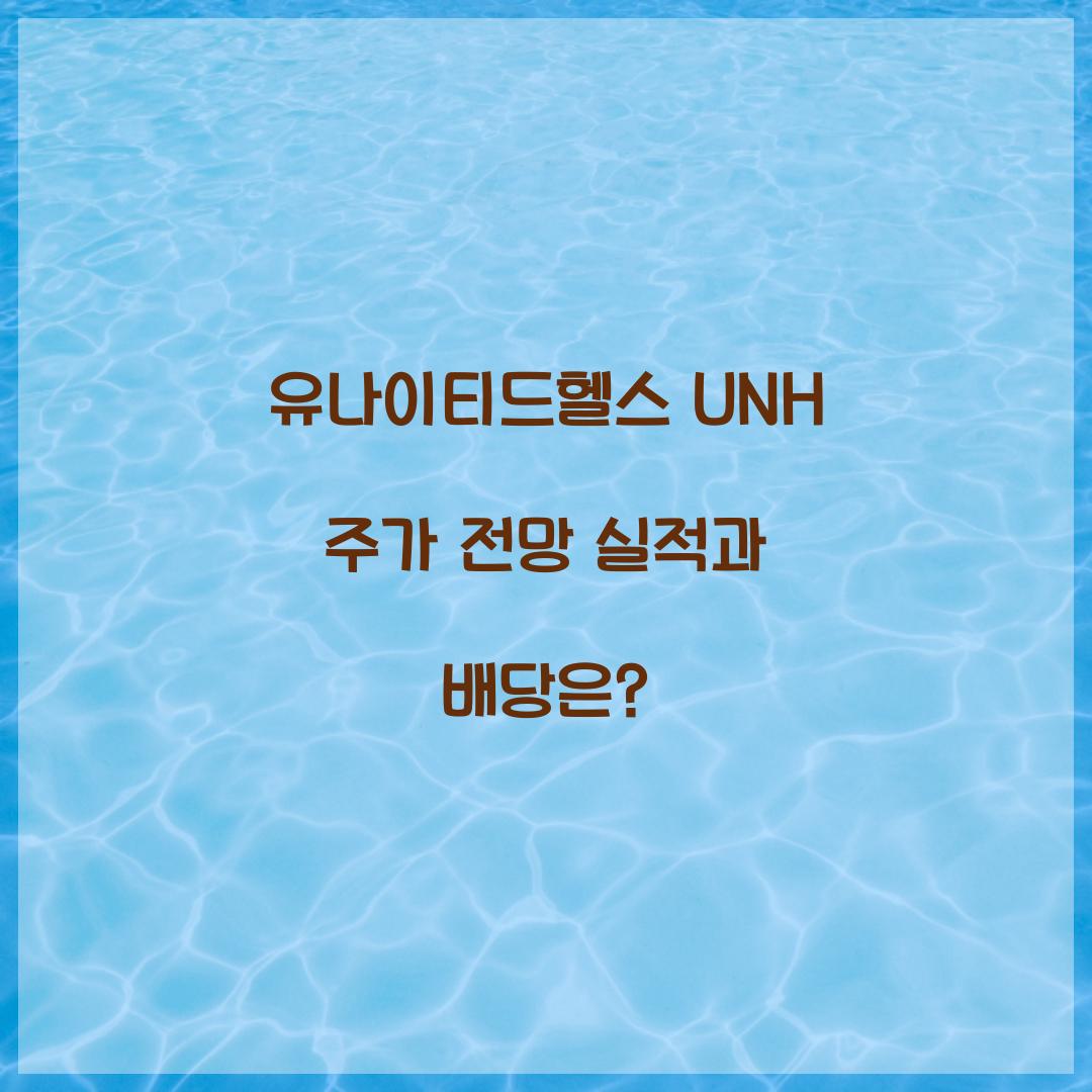 유나이티드헬스 UNH 주가 전망