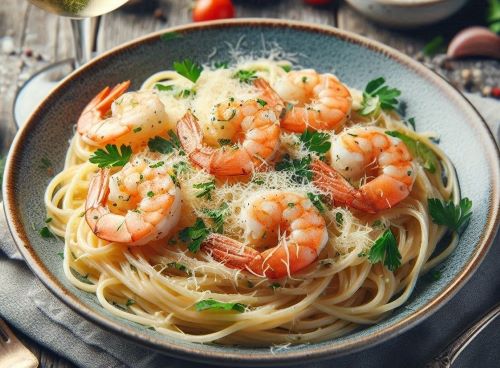 새우마늘 크림 스파게티