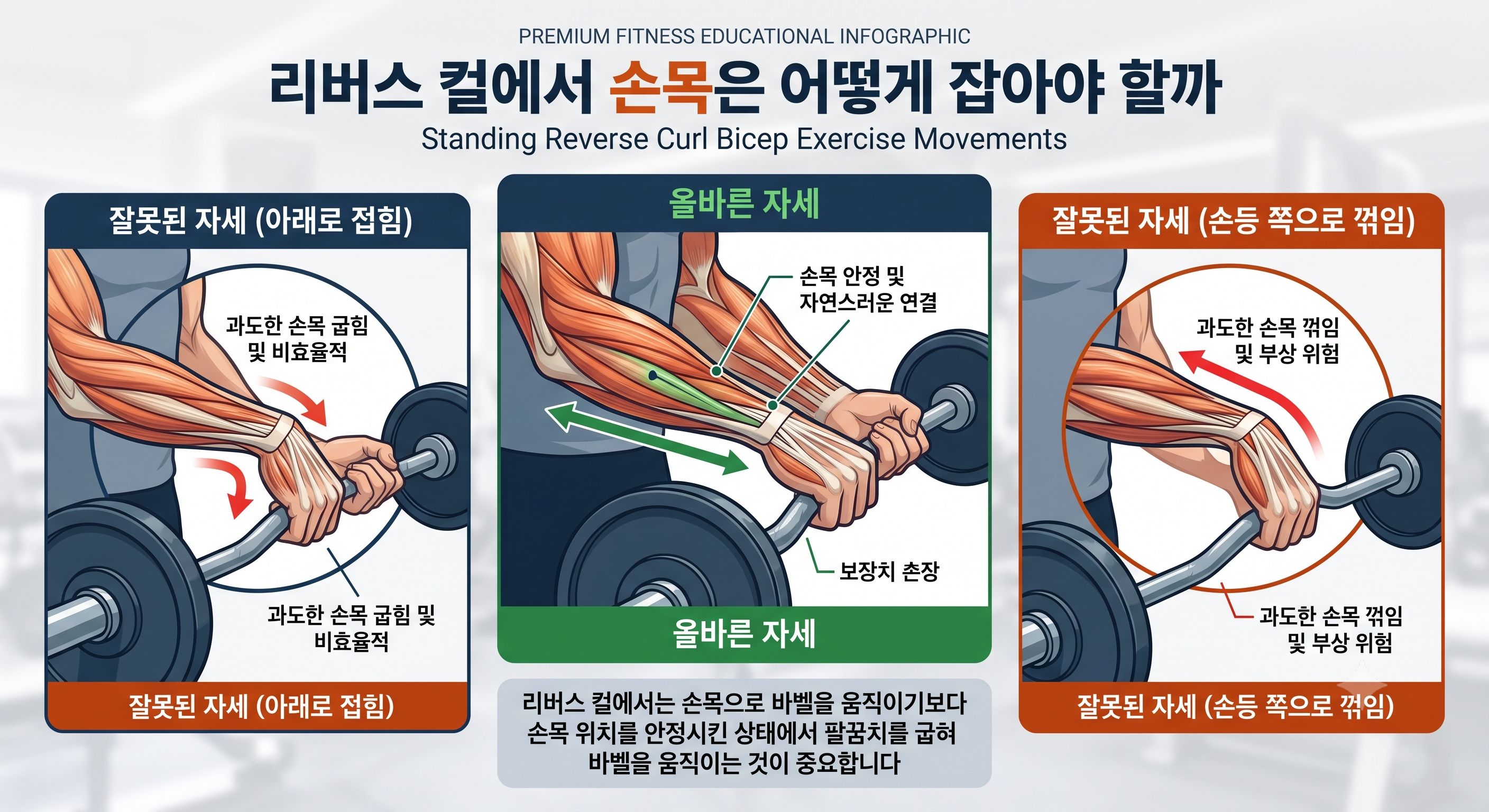리버스 컬에서 손목은 어떻게 잡아야 할까