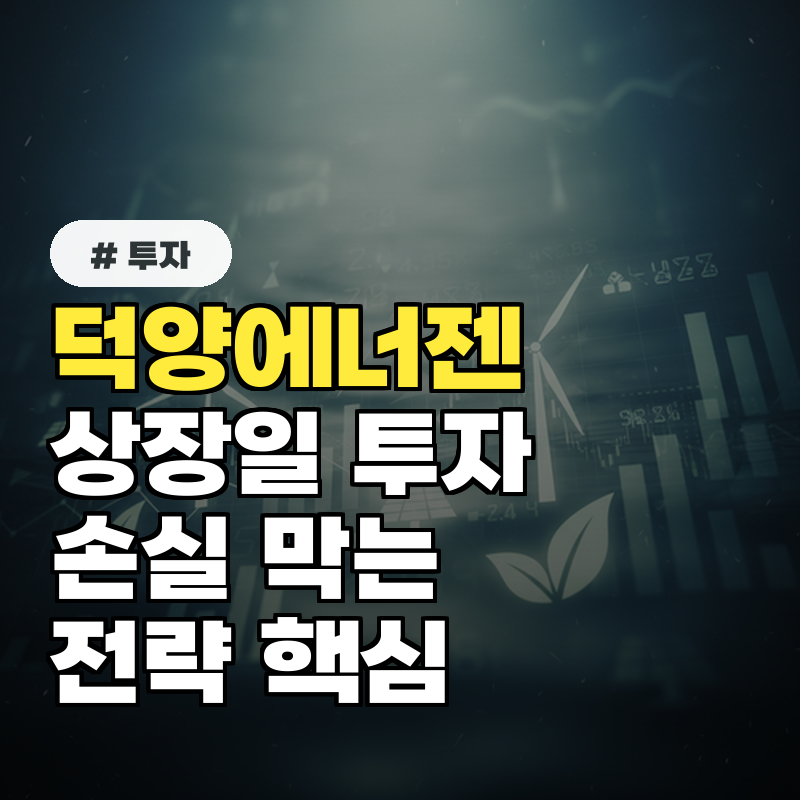 덕양에너젠 상장일, '이 실수' 때문에 공모가보다 손해 보는 투자자들
