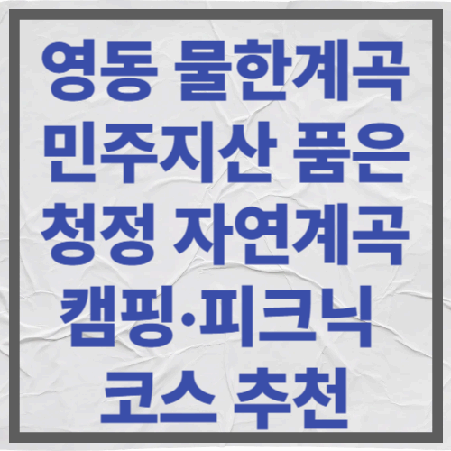 영동 물한계곡, 민주지산 품은 청정 자연계곡 캠핑&middot;피크닉 코스 추천