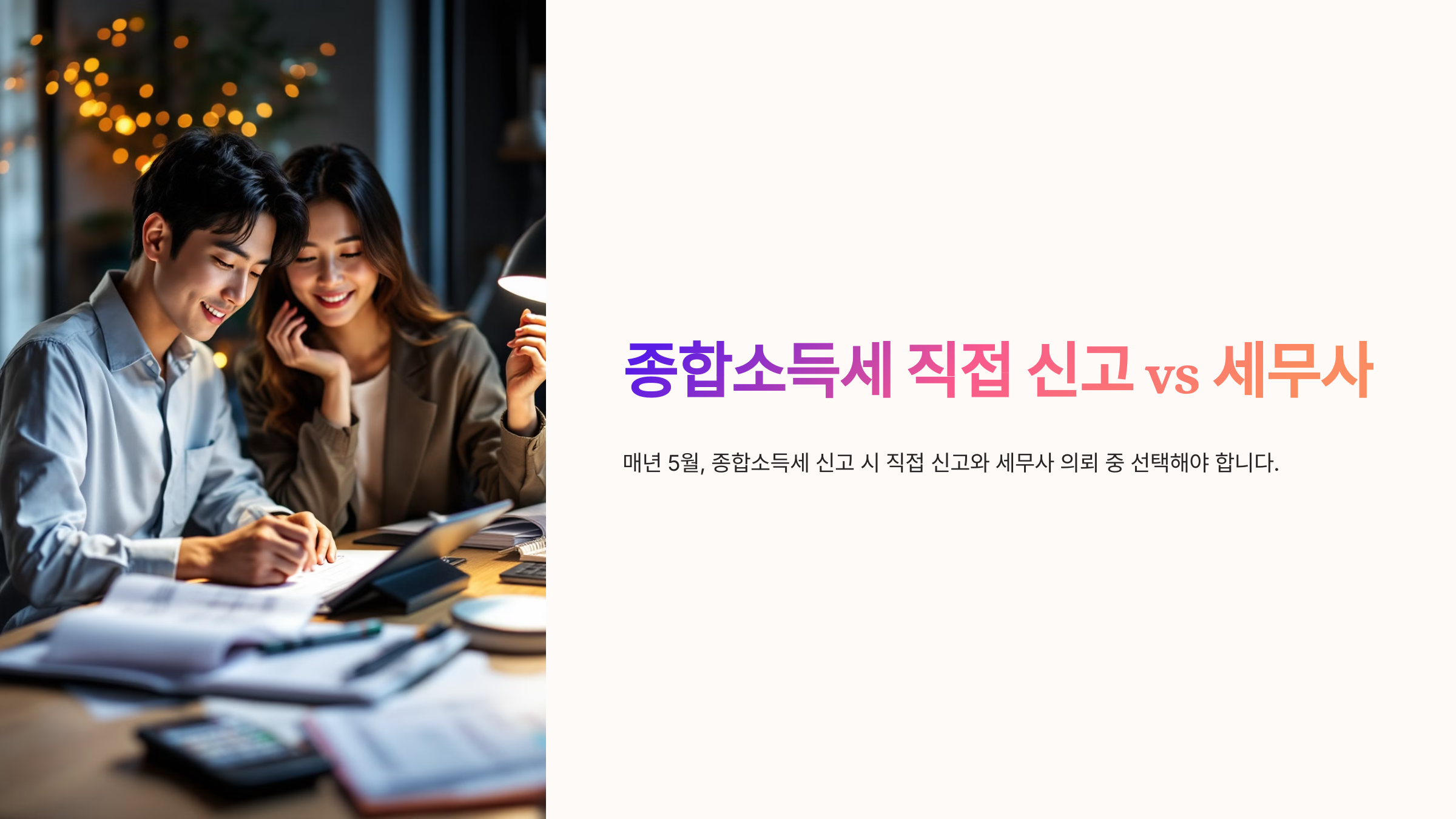 종합소득세 직접 신고 vs 세무사