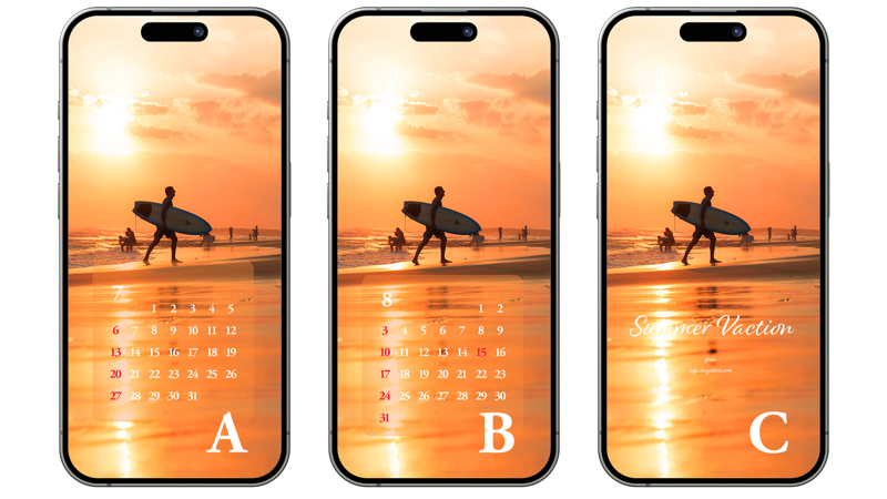 04 해변의 노을 ABC - 2025년7월 아이폰배경화면