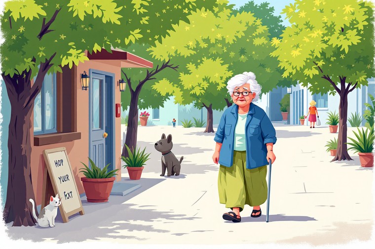 주민센터에 무더위 쉼터 확인하러가는 노약자