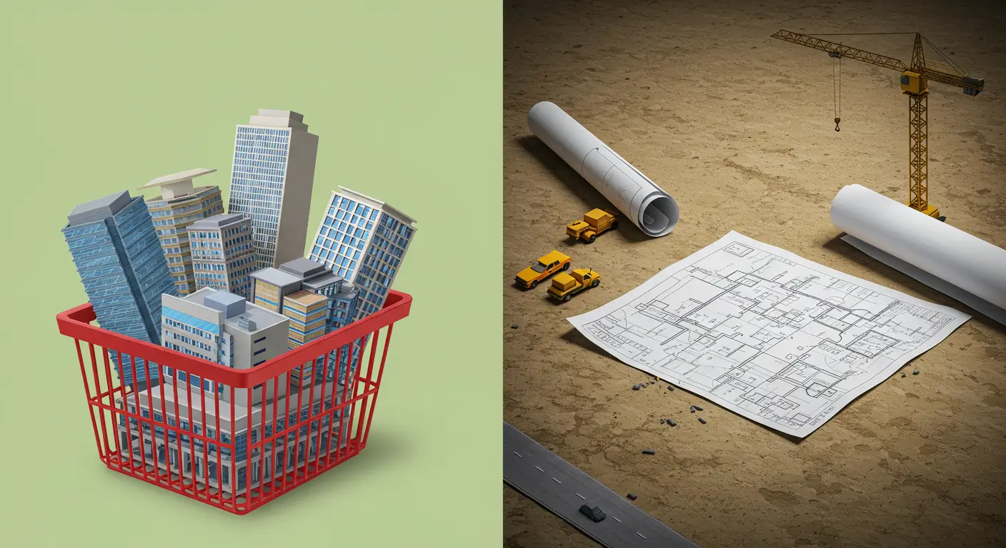 안정적인 다수의 건물에 투자하는 리츠와, 고위험 고수익의 개발 사업에 투자하는 부동산 펀드의 차이