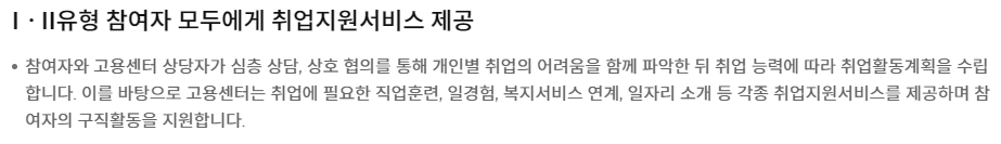 국민취업지원제도 취업 지원 서비스