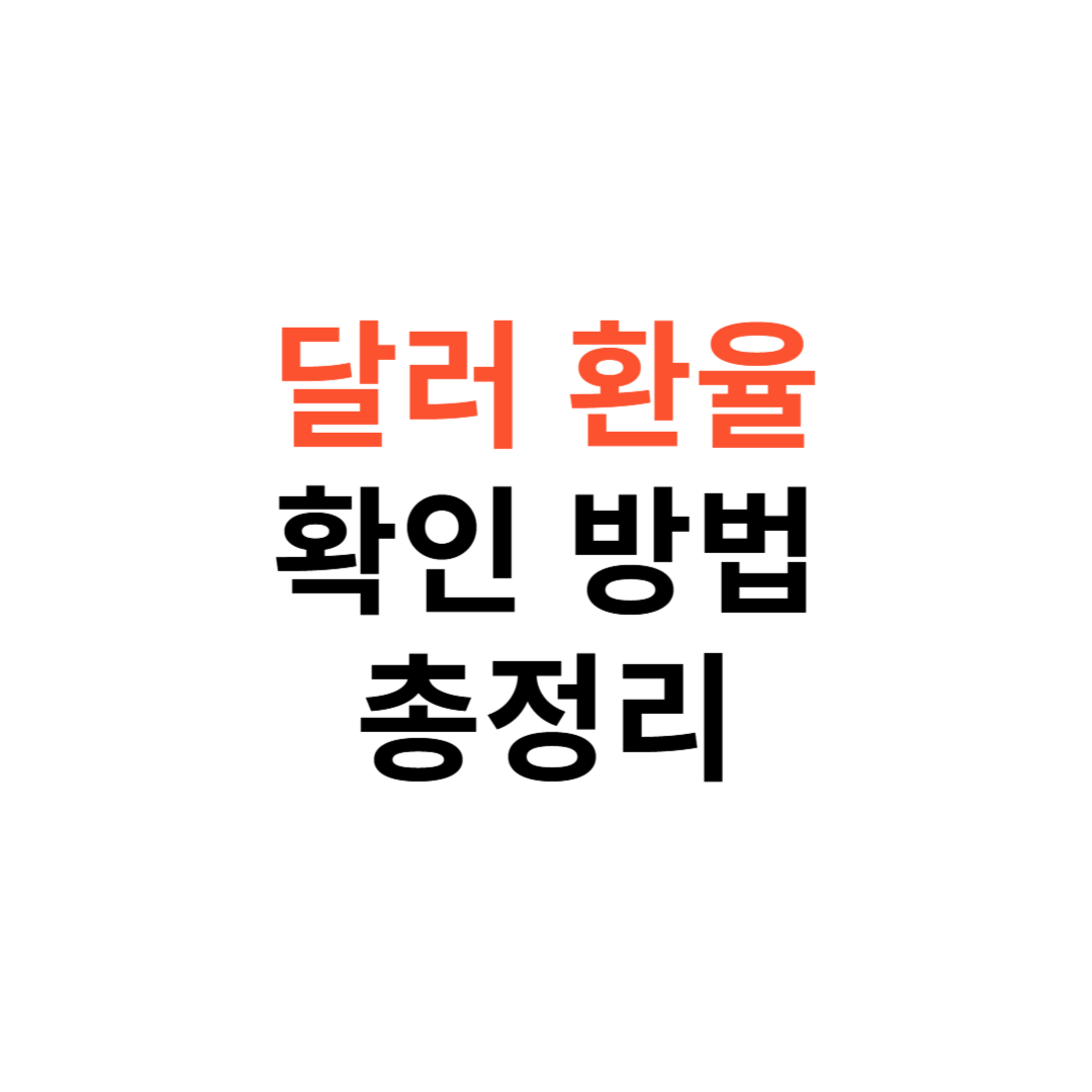 달러 환율 쉽게 확인