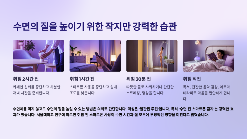 수면의 질을 높이는 실질적 방법들
