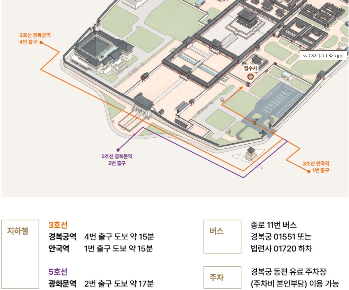 경복궁 수라간 시식공감 오시는 길 지도 안내