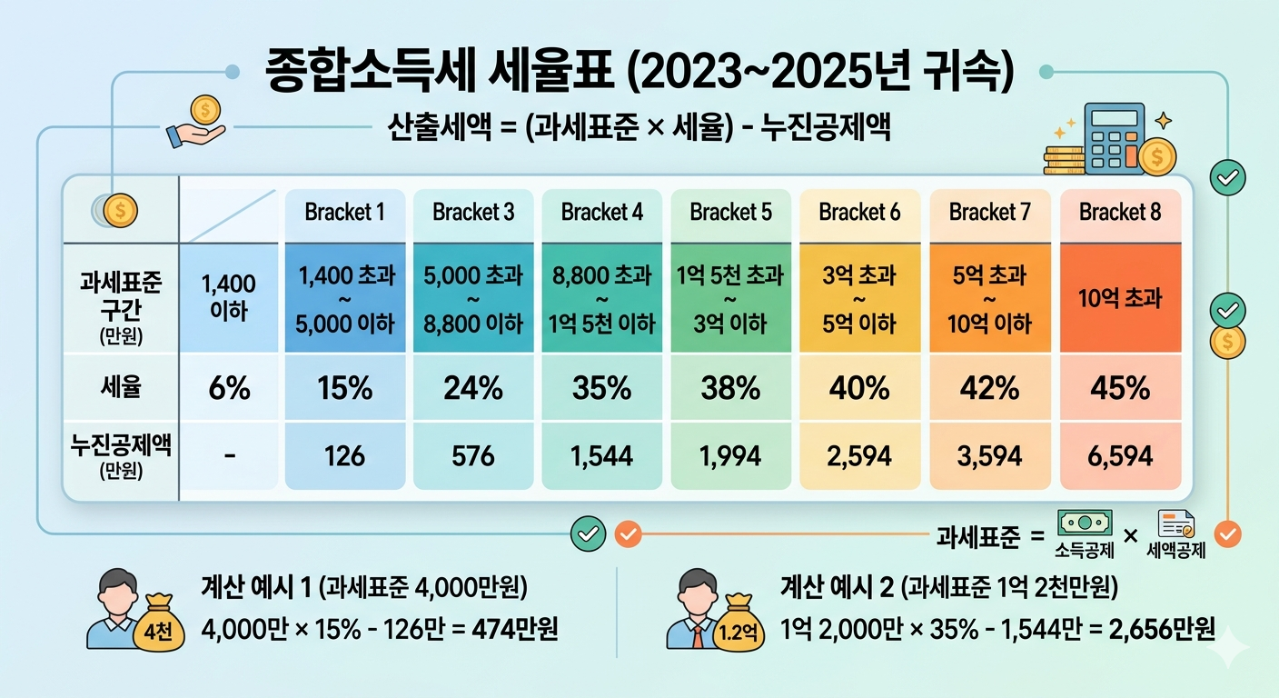종합소득세세율,과세구간